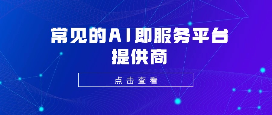 常见的AI即服务平台提供商
