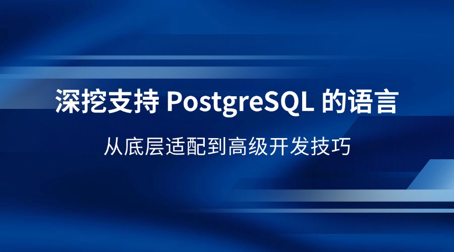 深挖支持 PostgreSQL 的语言：从底层适配到高级开发技巧